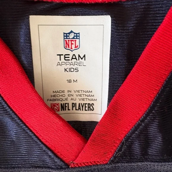 NFL Kids Navy and Red Patriots Jersey - Picture 2 of 5